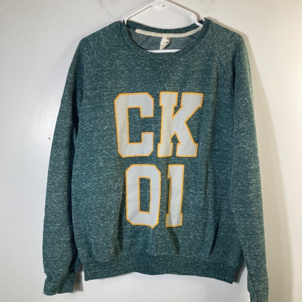 Womens Jerzees‎ CK 01 Sweatshirt Green M Polyester Cotton